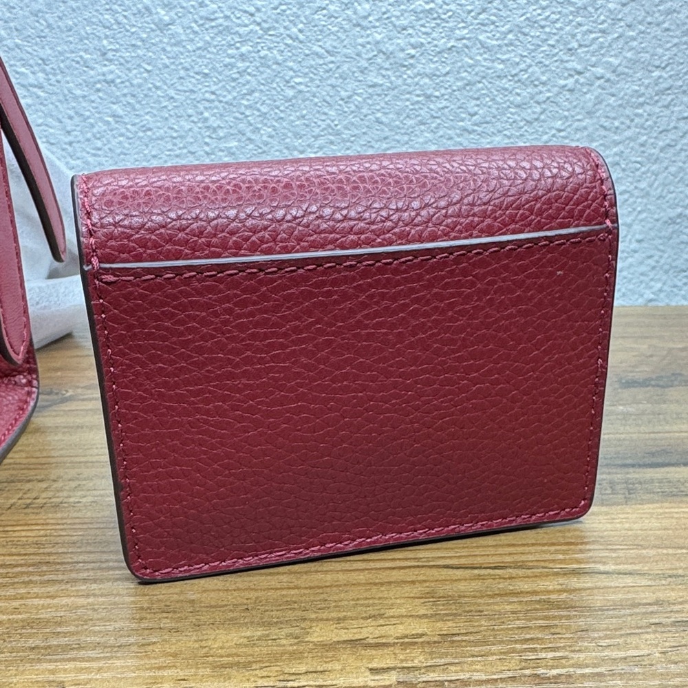 Michael Kors Leather Small Mina & Small Carson 🍒 Cherry Set - Picture 8 of 9
